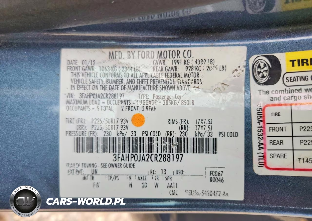 2012 Ford Fusion Sel VIN:3FAHP0JA2CR288197 - 12