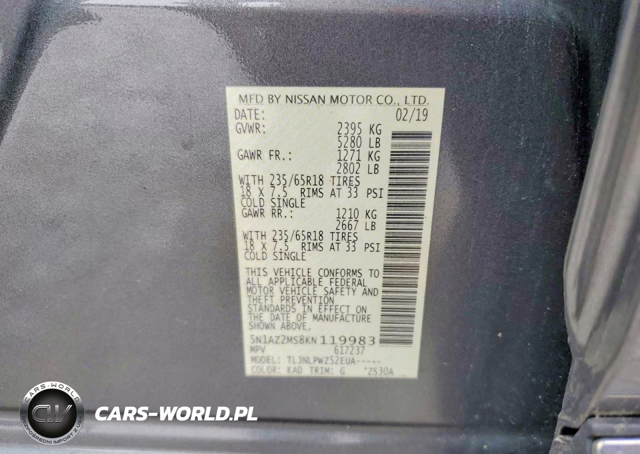 2019 Nissan Murano S VIN:5N1AZ2MS8KN119983 - 14