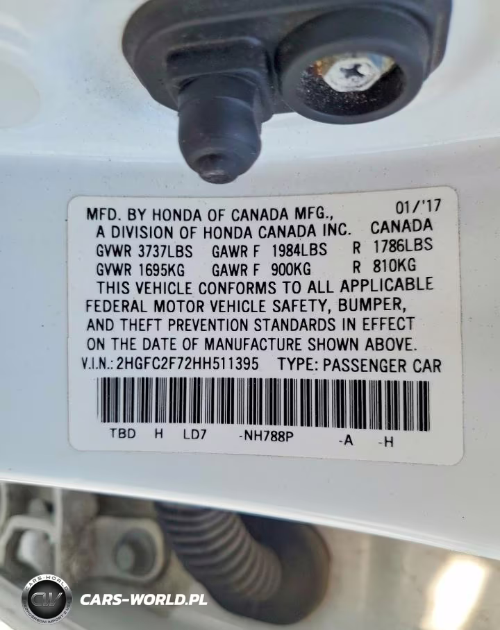 2017 Honda Civic Ex VIN:2HGFC2F72HH511395 - 12