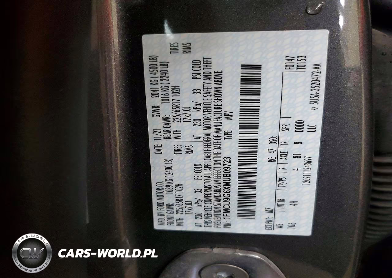 2021 Ford Escape Se VIN:1FMCU9G6XMUB09723 - 13