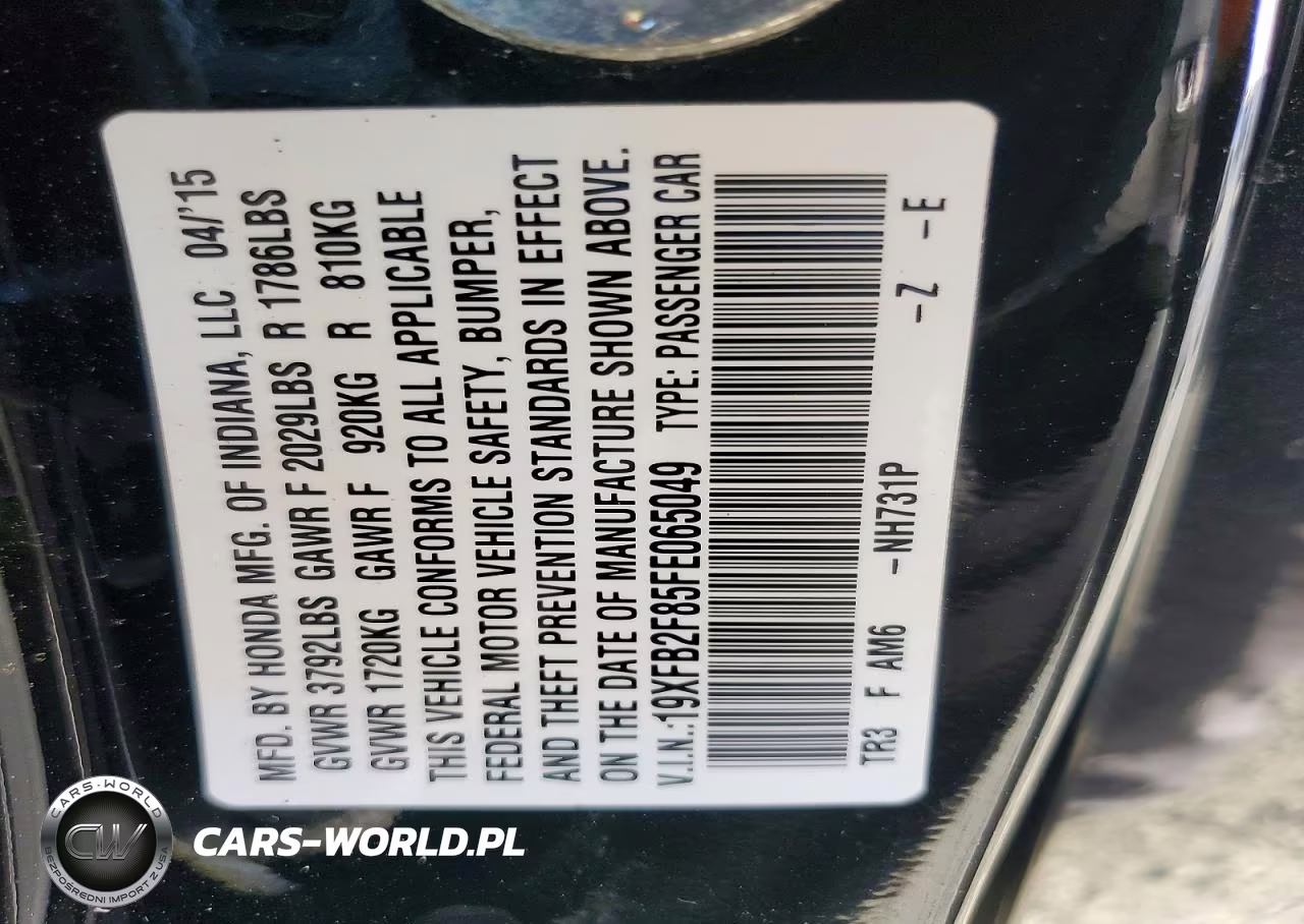 2015 Honda Civic Ex VIN:19XFB2F85FE065049 - 12