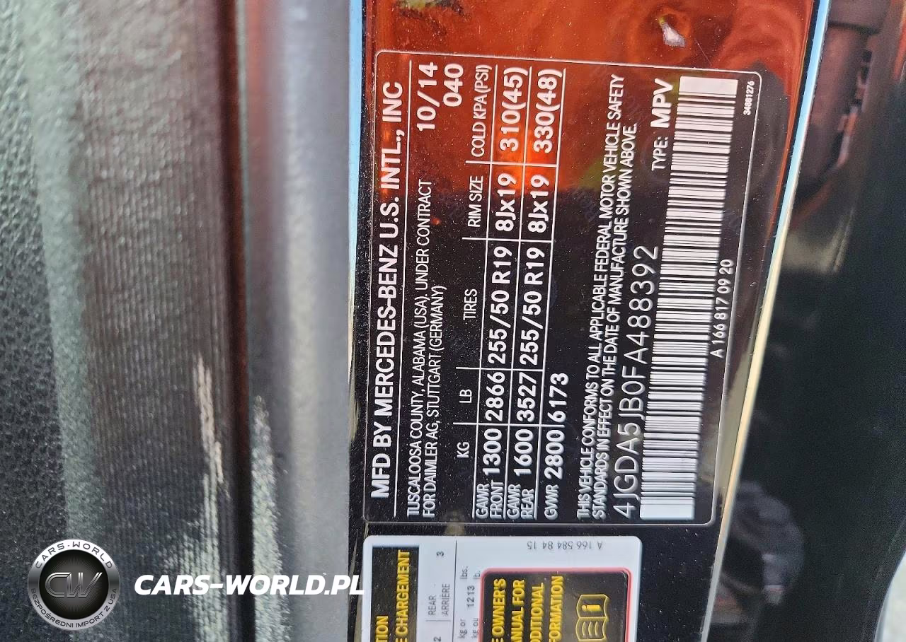2015 Mercedes-Benz Ml 350 VIN:4JGDA5JB0FA488392 - 12