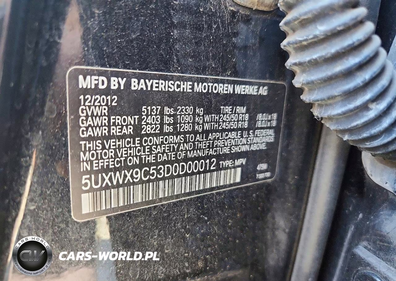 2013 BMW X3 xDrive28I VIN:5UXWX9C53D0D00012 - 13