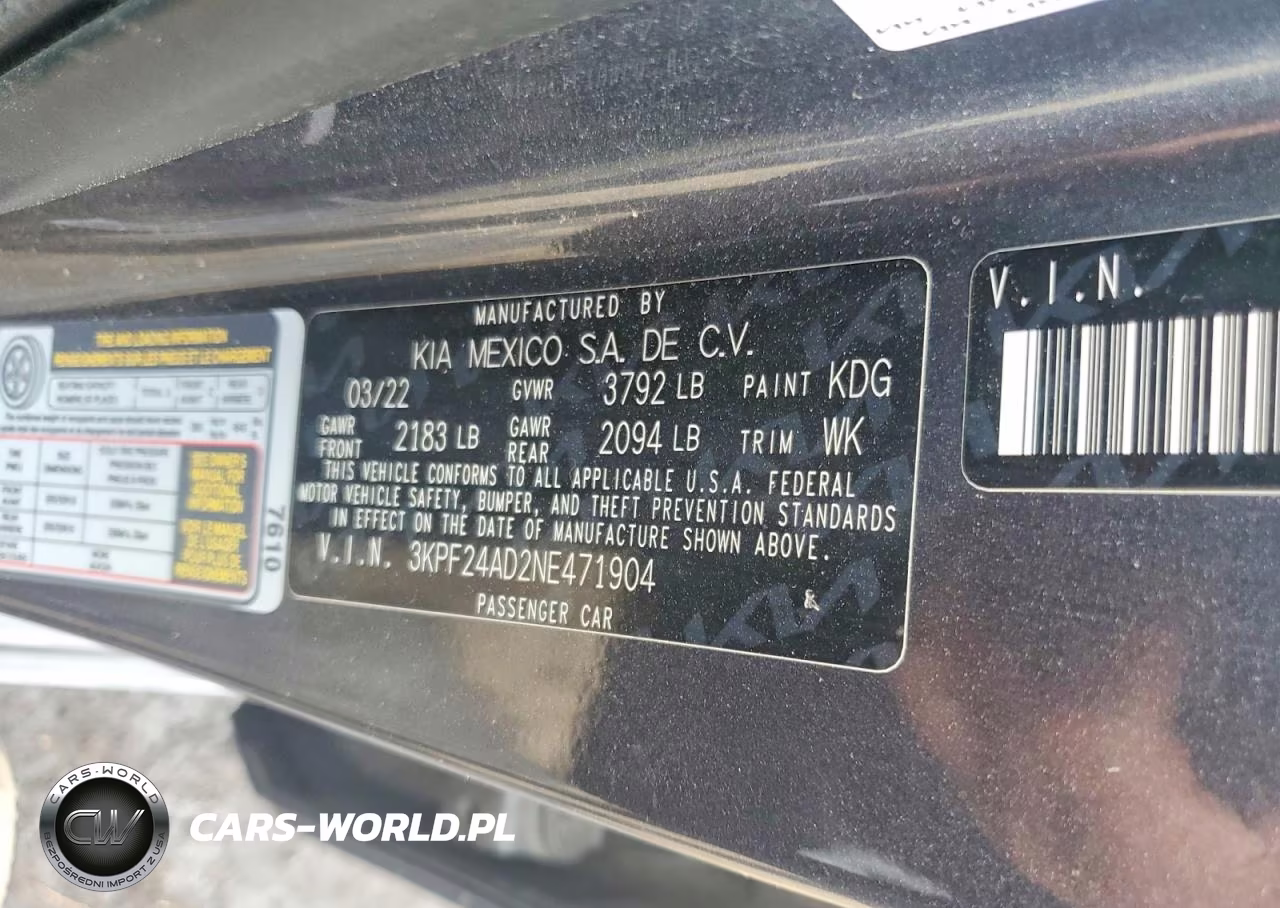 2022 Kia Forte Lxs VIN:3KPF24AD2NE471904 - 12