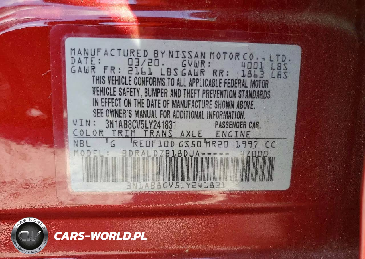 2020 Nissan Sentra Sv VIN:3N1AB8CV5LY241831 - 12