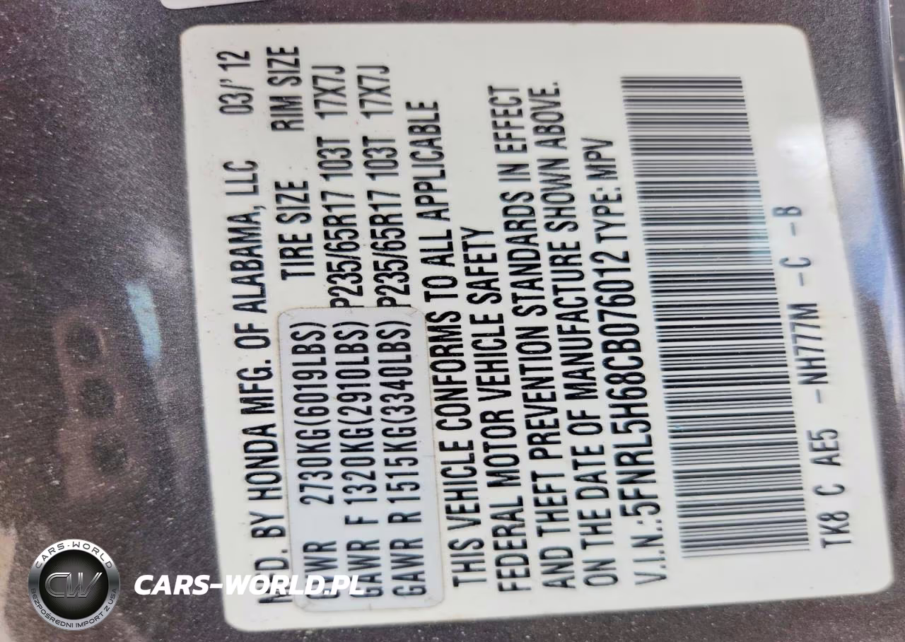 2012 Honda Odyssey Exl VIN:5FNRL5H68CB076012 - 13