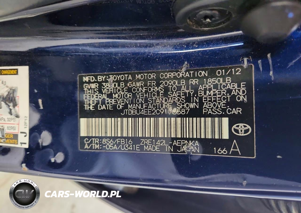 2012 Toyota Corolla Le VIN:JTDBU4EE2C9176587 - 12