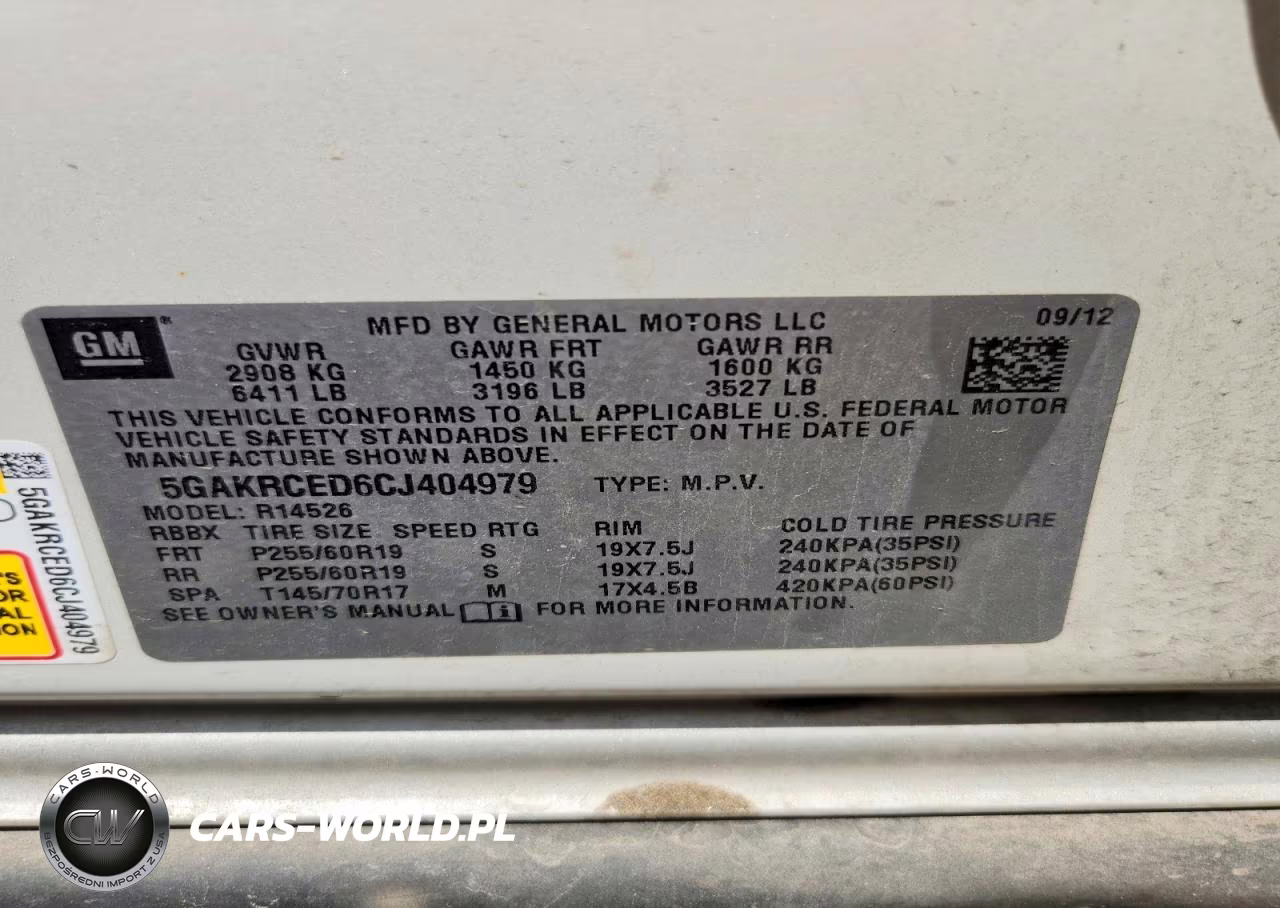 2012 Buick Enclave VIN:5GAKRCED6CJ404979 - 13