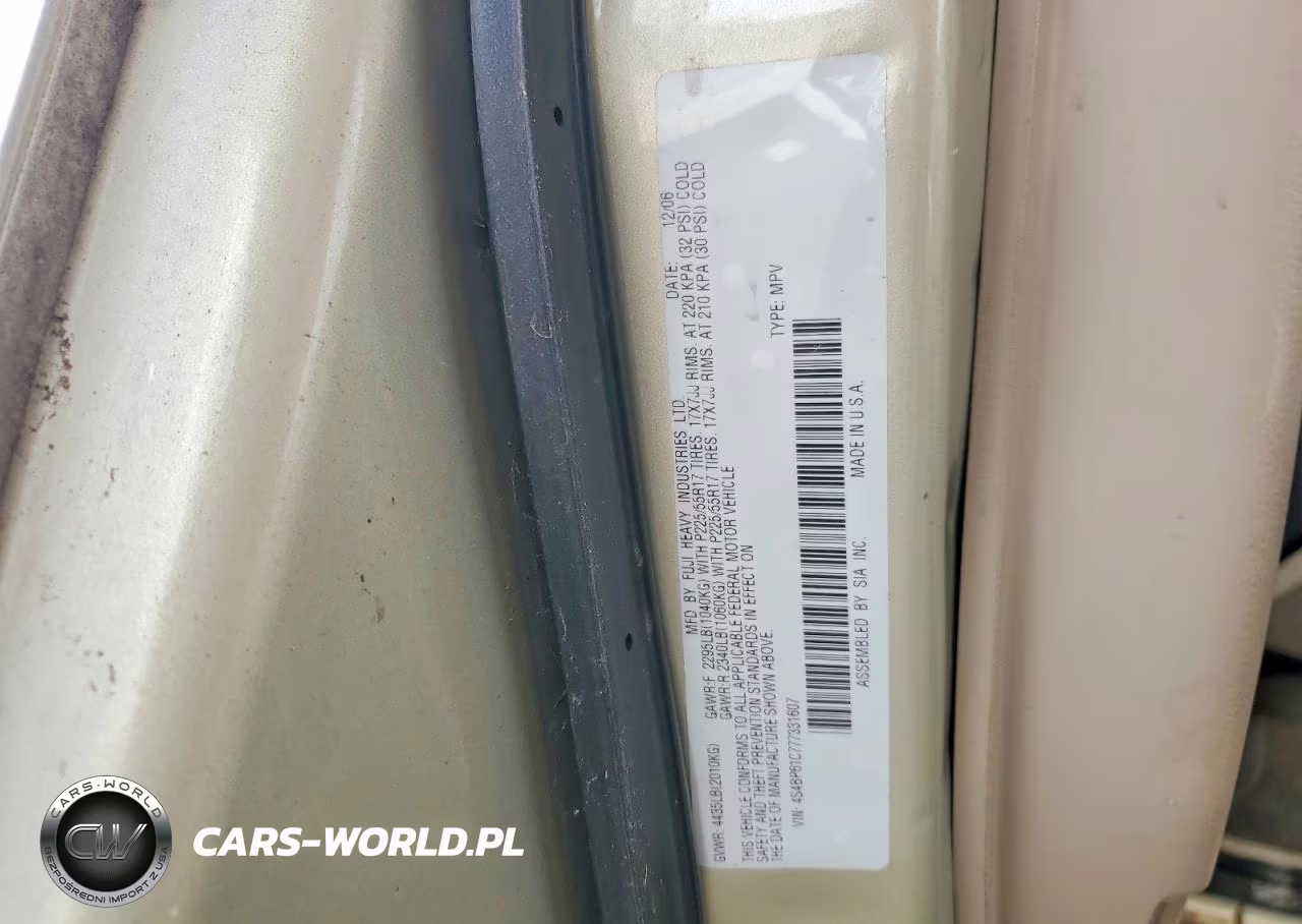 2007 Subaru Outback Outback 2.5I VIN:4S4BP61C777331607 - 13