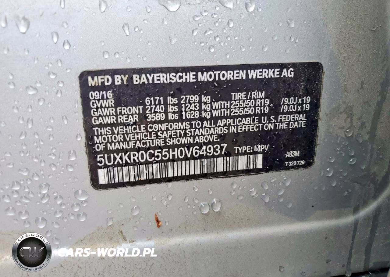 2017 BMW X5 xDrive35I VIN:5UXKR0C55H0V64937 - 13
