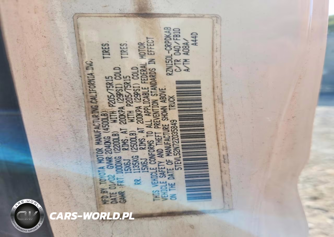 2002 Toyota Tacoma Xtracab VIN:5TEVL52N72Z035849 - 12