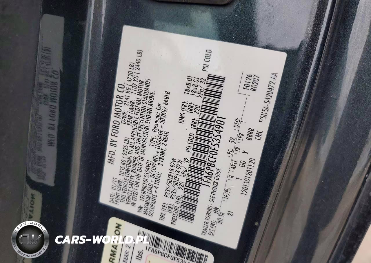 2015 Ford Mustang Gt VIN:1FA6P8CF0F5354901 - 12