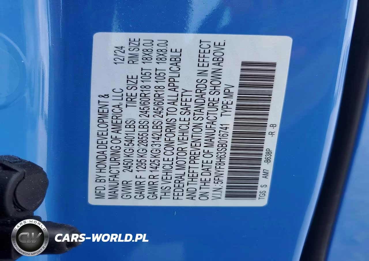 2025 Honda Passport VIN:5FNYF8H63SB016741 - 14