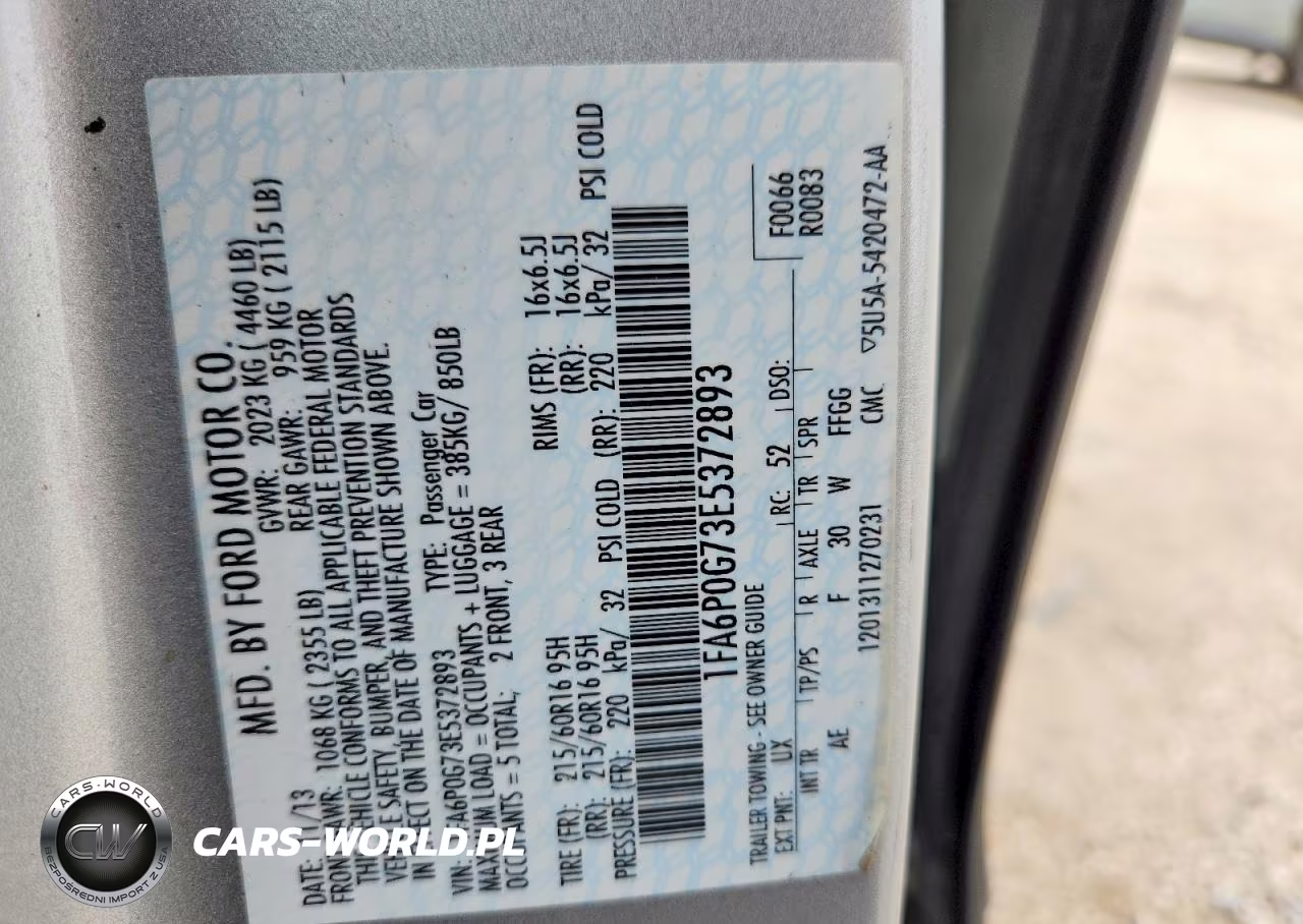 2014 Ford Fusion S VIN:1FA6P0G73E5372893 - 12
