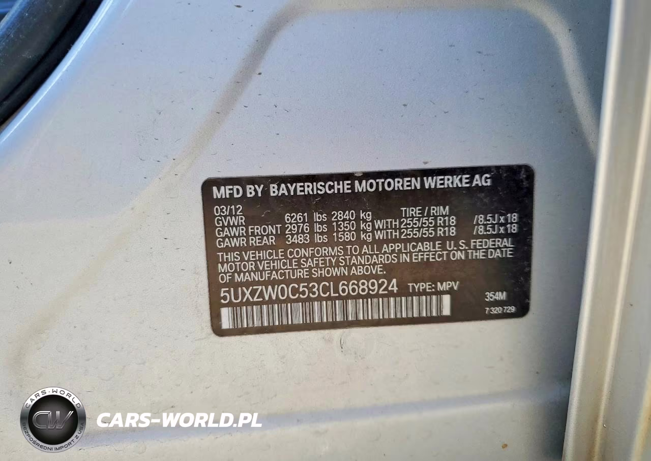 2012 BMW X5 xDrive35D VIN:5UXZW0C53CL668924 - 12