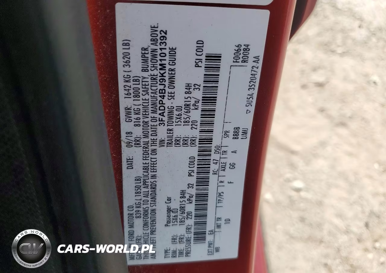 2019 Ford Fiesta Se VIN:3FADP4BJ9KM101392 - 12