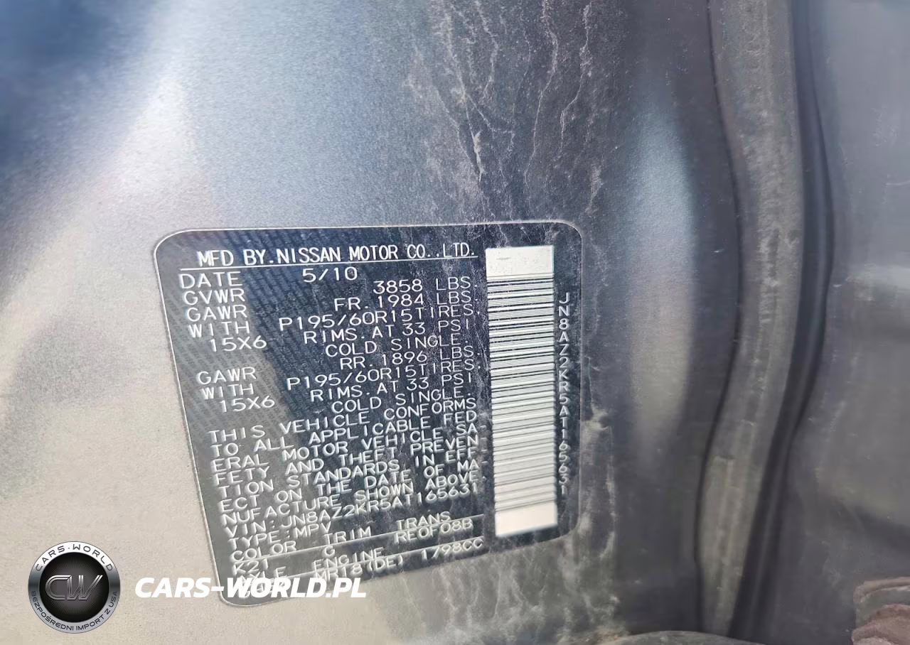 2010 Nissan Cube 1.8 VIN:JN8AZ2KR5AT165631 - 12