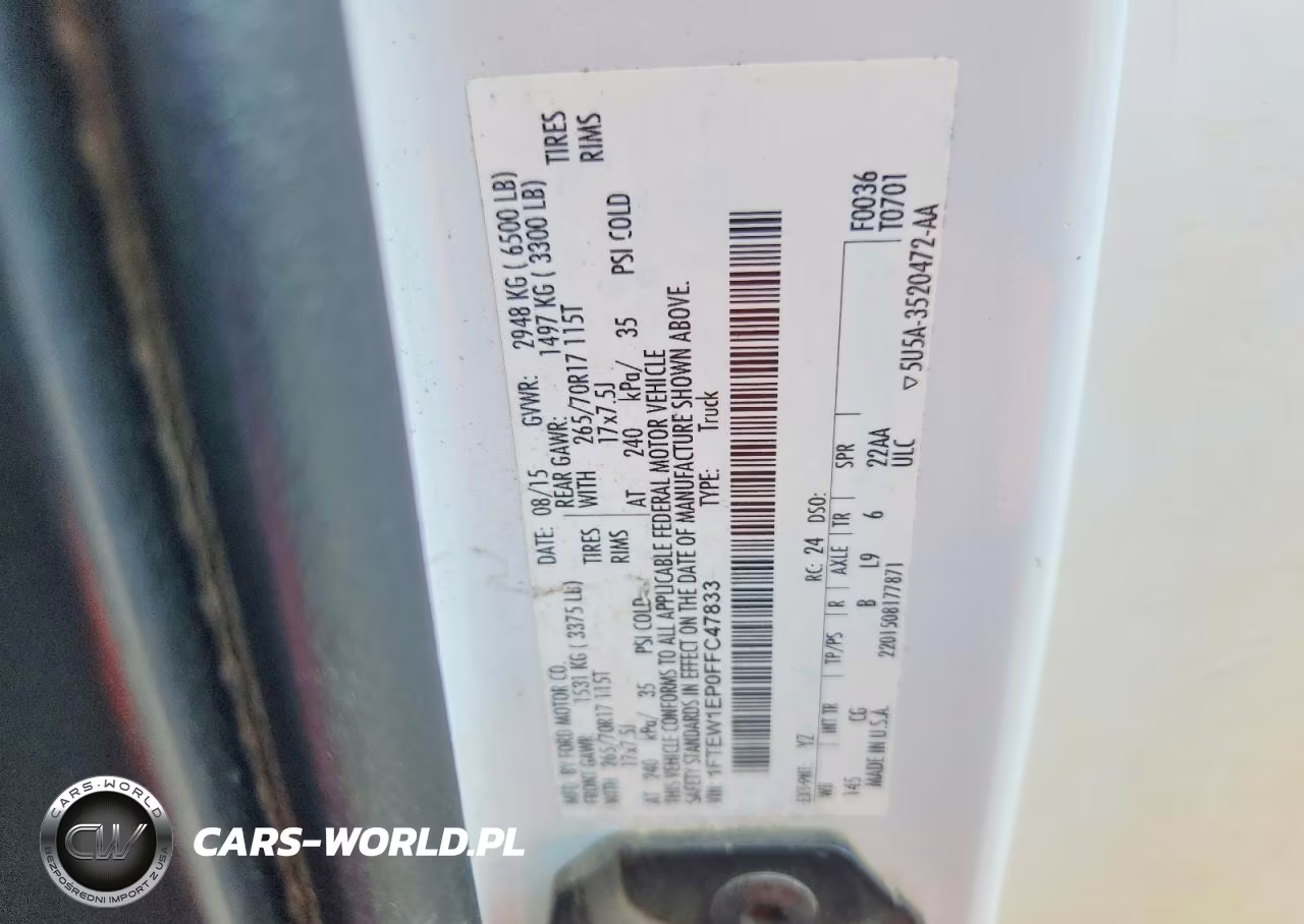 2015 Ford F150 Supercrew VIN:1FTEW1EP0FFC47833 - 12