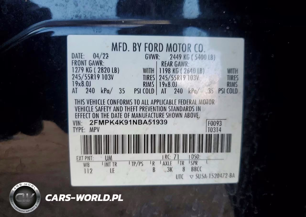 2022 Ford Edge Titanium VIN:2FMPK4K91NBA51939 - 13