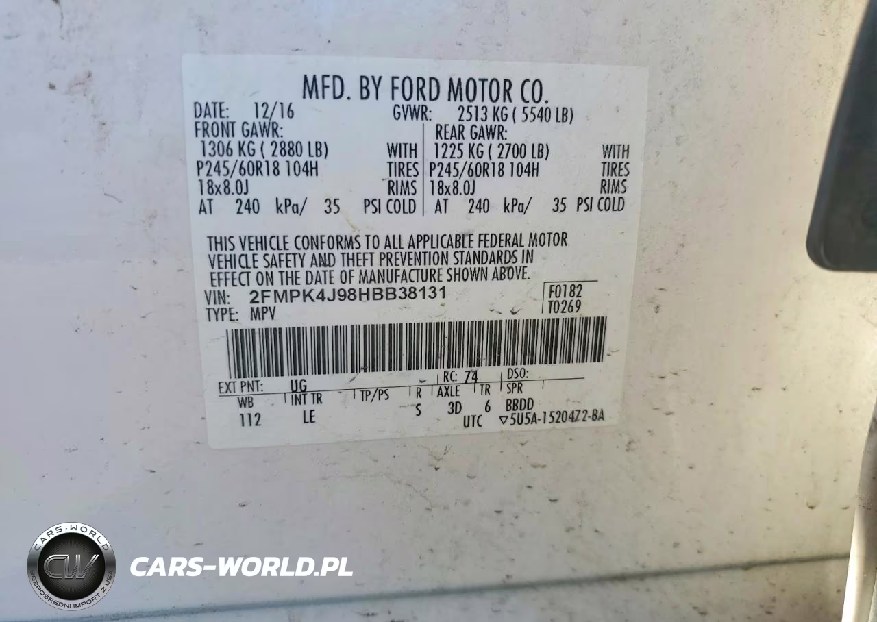 2017 Ford Edge Sel VIN:2FMPK4J98HBB38131 - 13