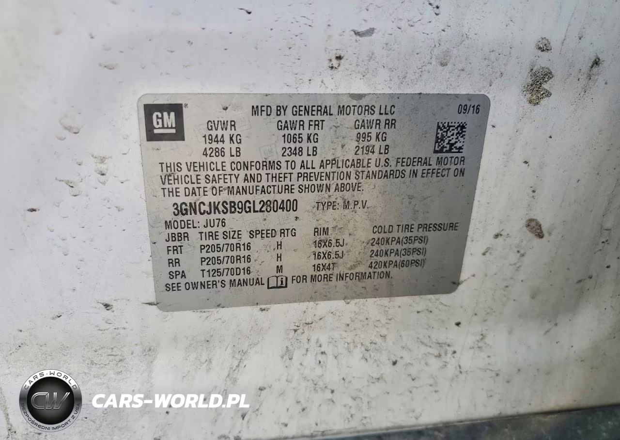 2016 Chevrolet Trax Ls VIN:3GNCJKSB9GL280400 - 13