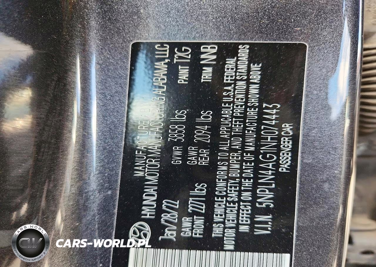 2022 Hyundai Elantra Sel VIN:5NPLN4AG1NH074443 - 12