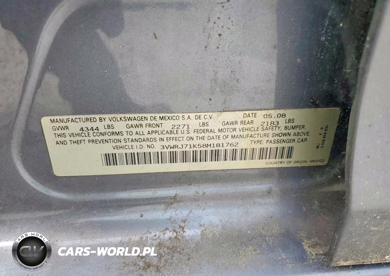 2008 Volkswagen Jetta Wolfsburg VIN:3VWRJ71K58M181762 - 12