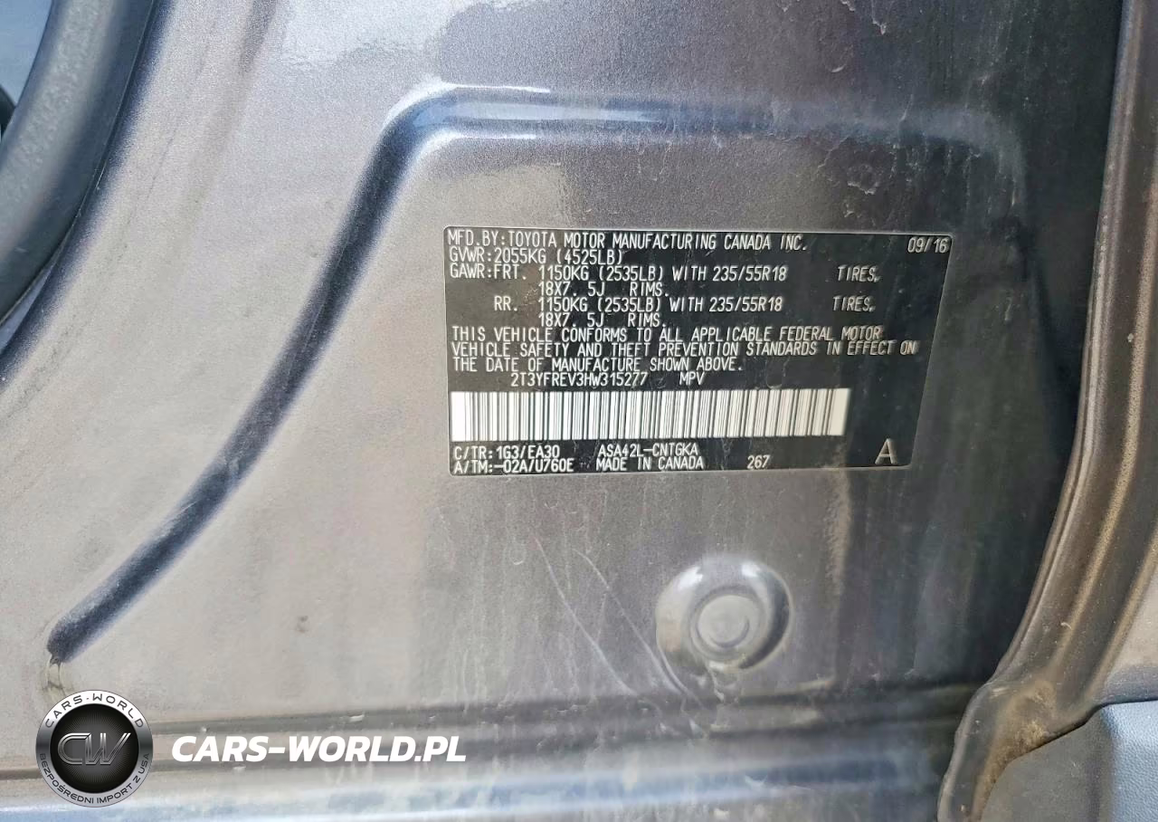 2017 Toyota Rav4 Limited VIN:2T3YFREV3HW315277 - 12