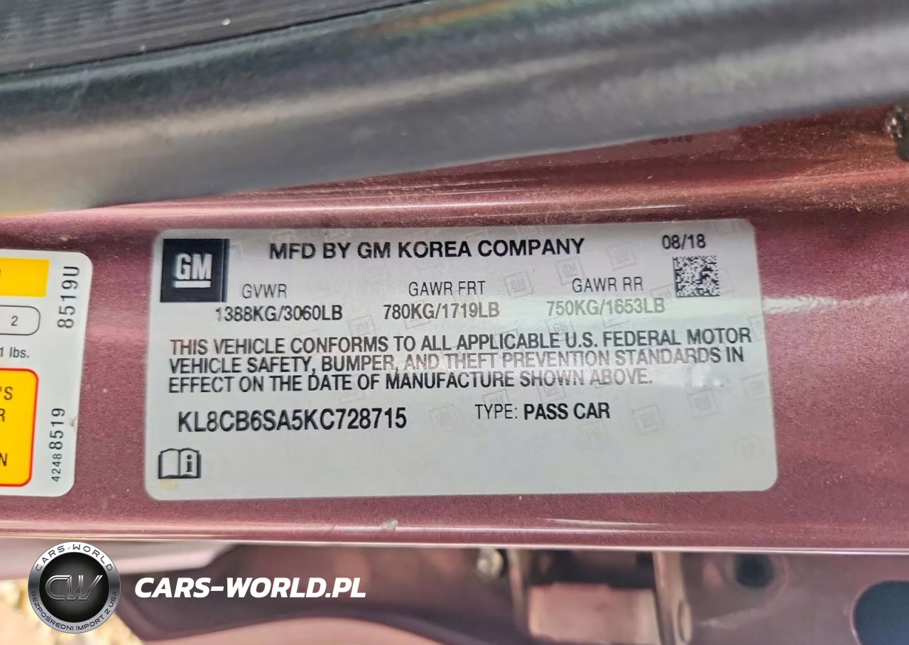 2019 Chevrolet Spark Ls VIN:KL8CB6SA5KC728715 - 12