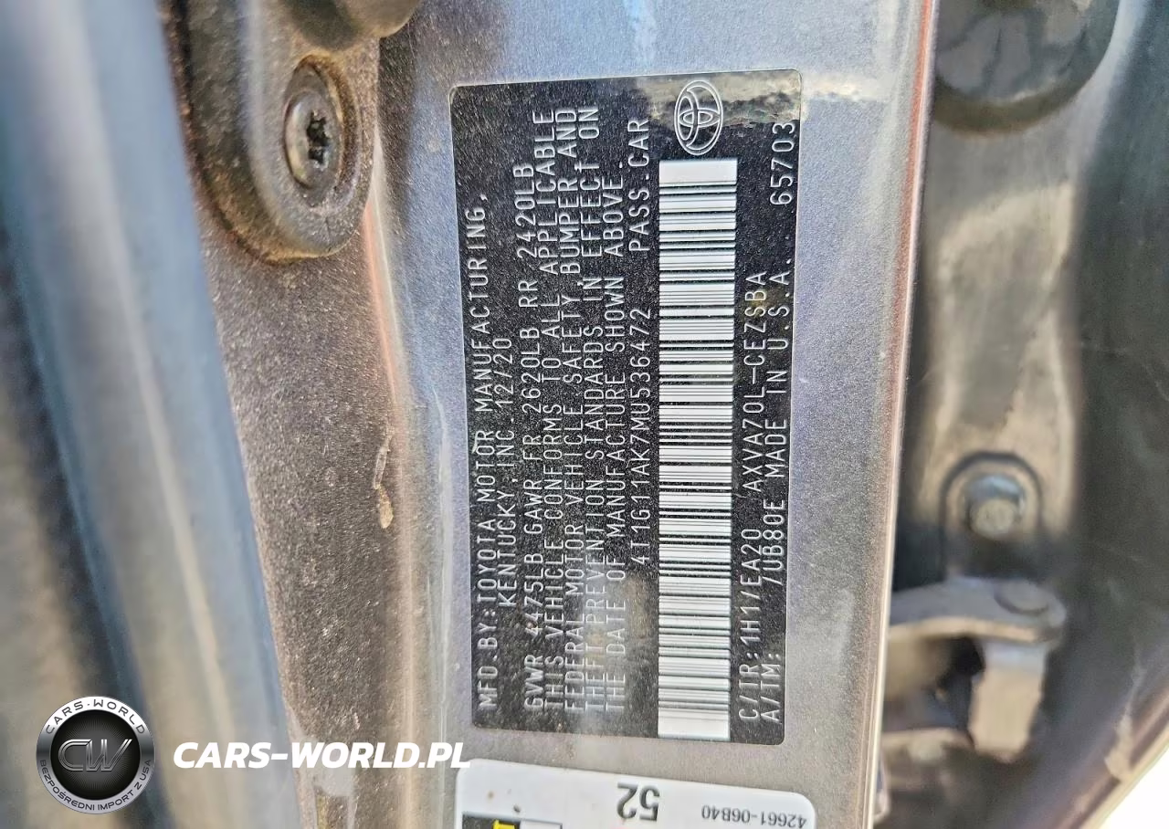 2021 Toyota Camry Se VIN:4T1G11AK7MU536472 - 12