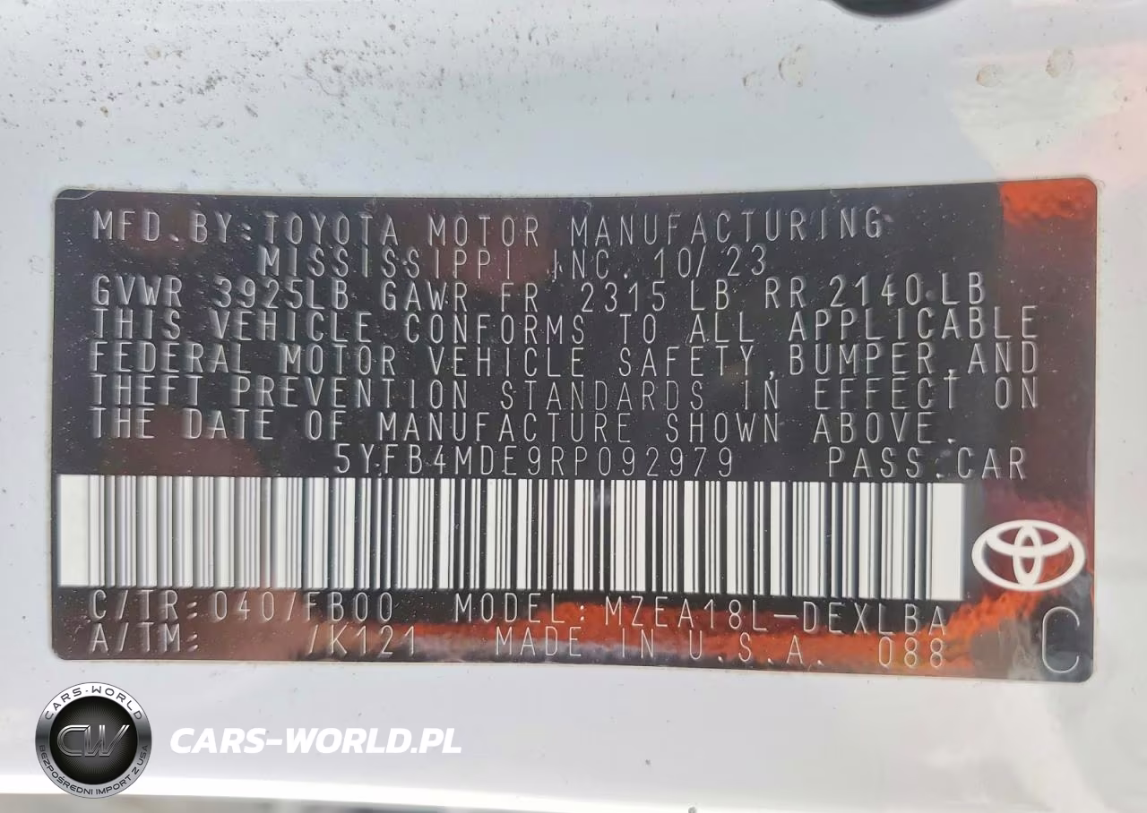 2024 Toyota Corolla Le VIN:5YFB4MDE9RP092979 - 13