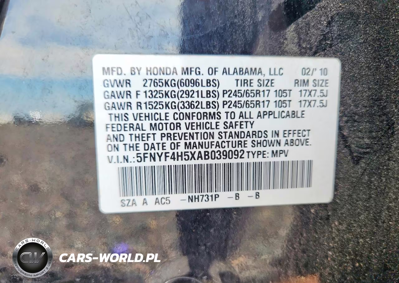 2010 Honda Pilot VIN:5FNYF4H5XAB039092 - 14