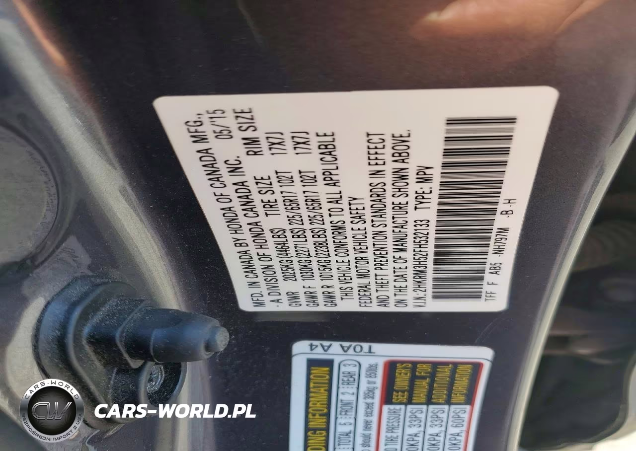 2015 Honda Cr-V Ex VIN:2HKRM3H52FH532133 - 13