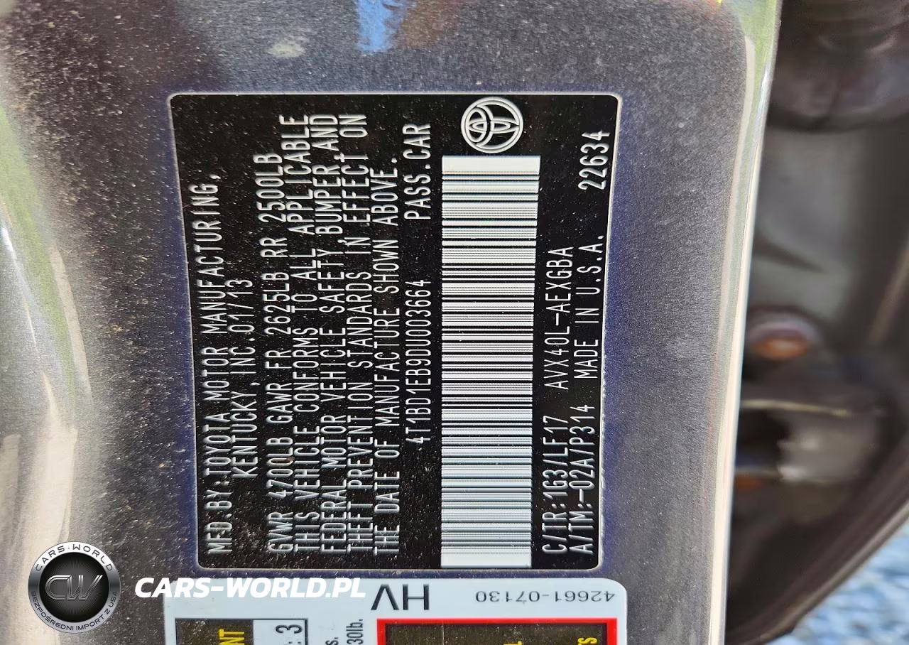 2013 Toyota Avalon Hybrid Xle Premium VIN:4T1BD1EB9DU003664 - 12