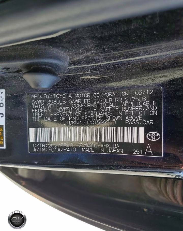 2012 Toyota Prius Three VIN:JTDKN3DU2C1522510 - 12