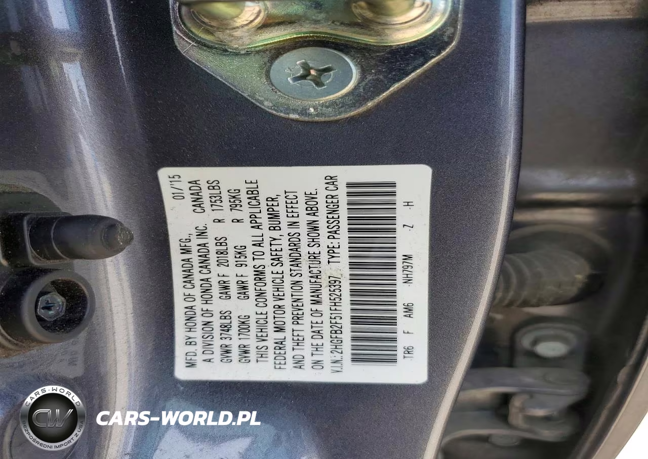 2015 Honda Civic Lx VIN:2HGFB2F51FH525397 - 13