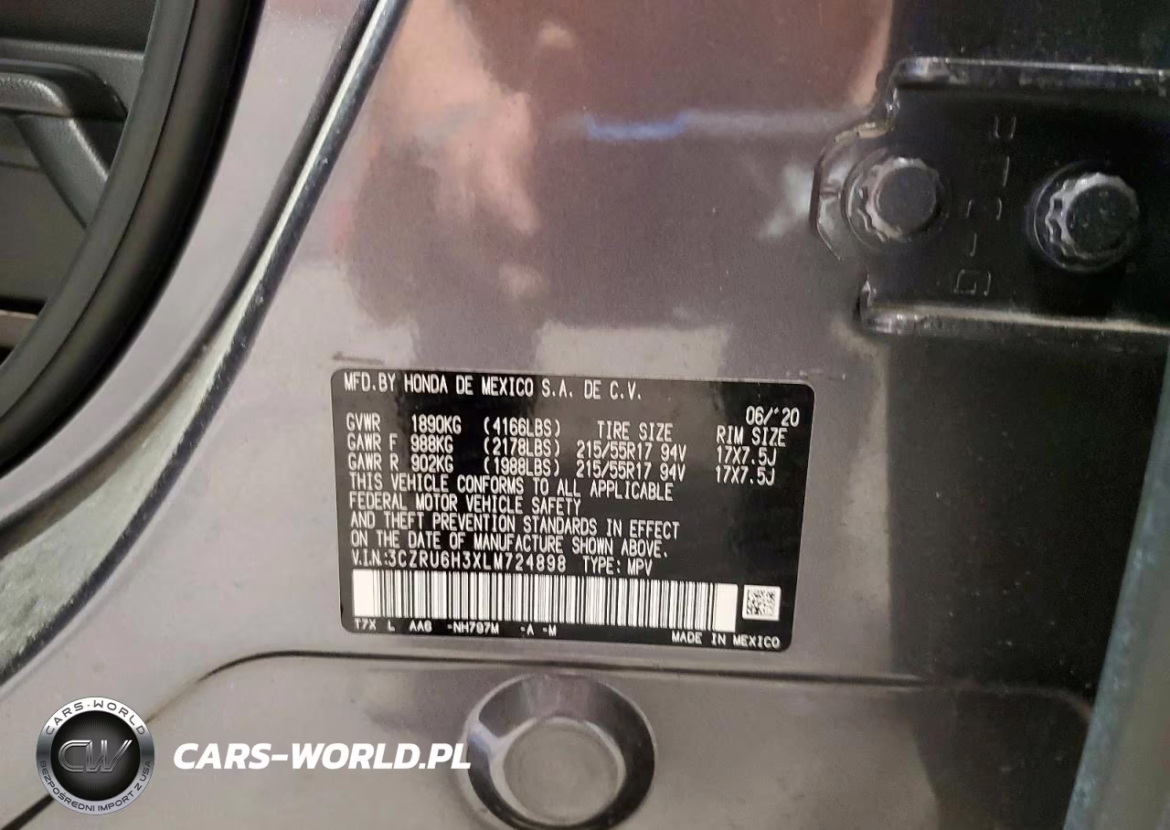 2020 Honda Hr-V Lx VIN:3CZRU6H3XLM724898 - 14