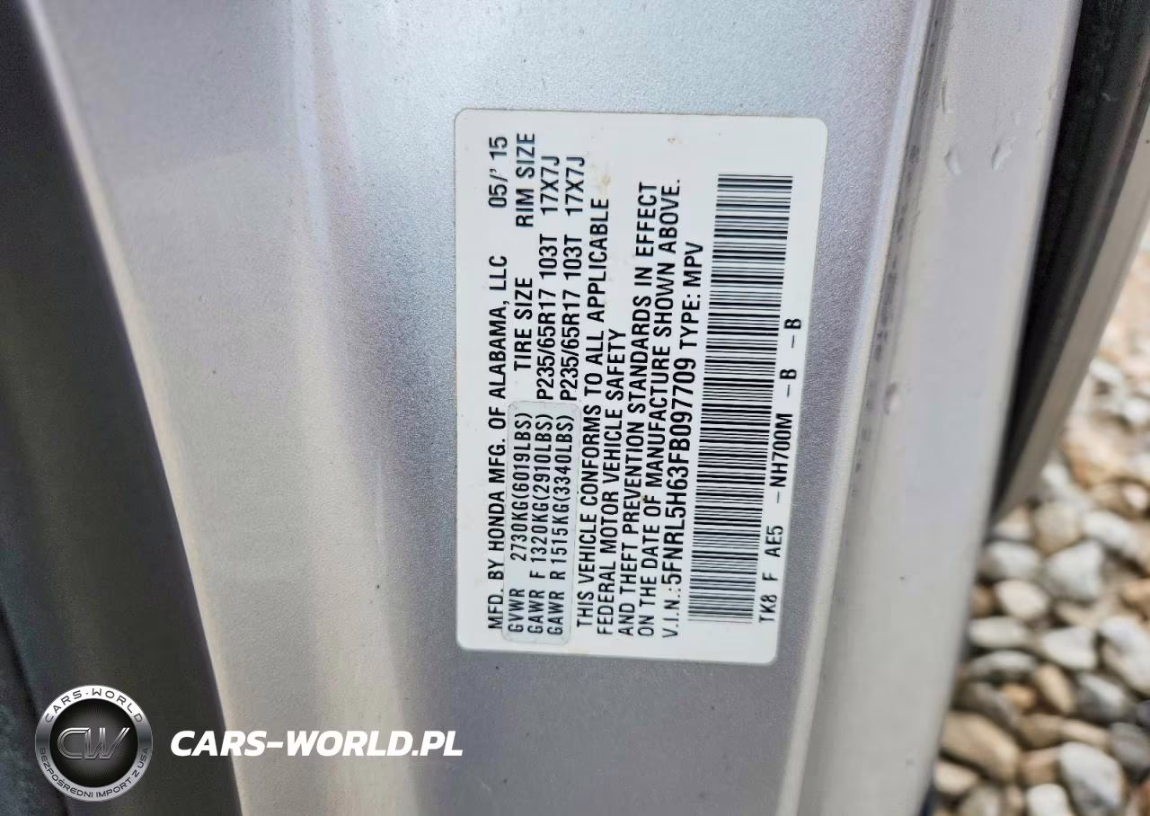 2015 Honda Odyssey Exl VIN:5FNRL5H63FB097709 - 13
