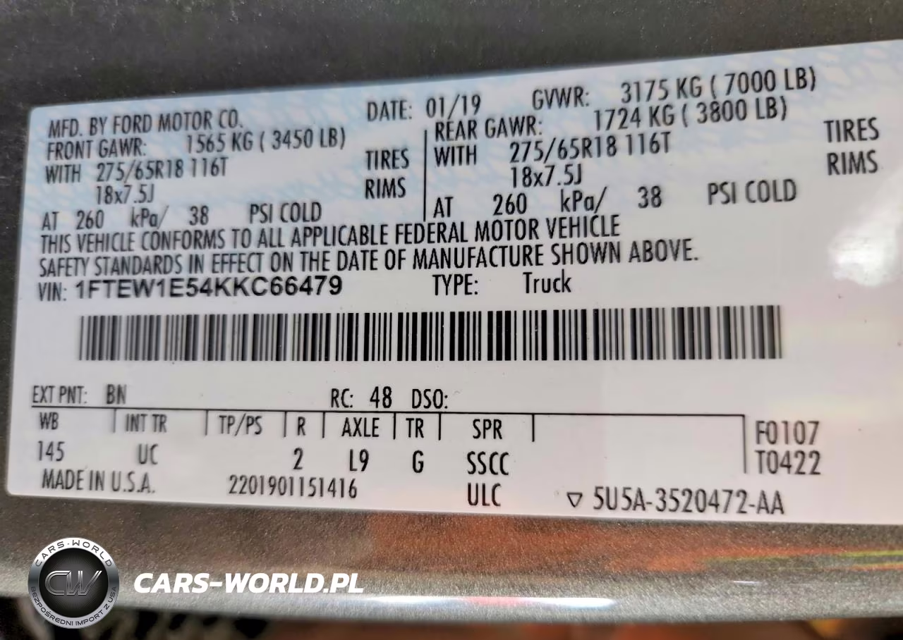 2019 Ford F150 Supercrew VIN:1FTEW1E54KKC66479 - 12