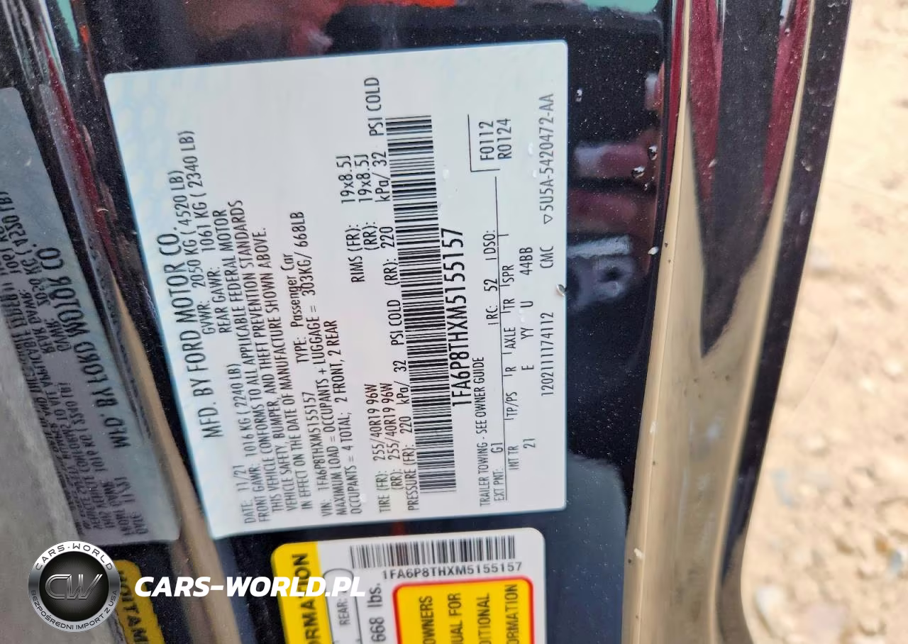 2021 Ford Mustang VIN:1FA6P8THXM5155157 - 12
