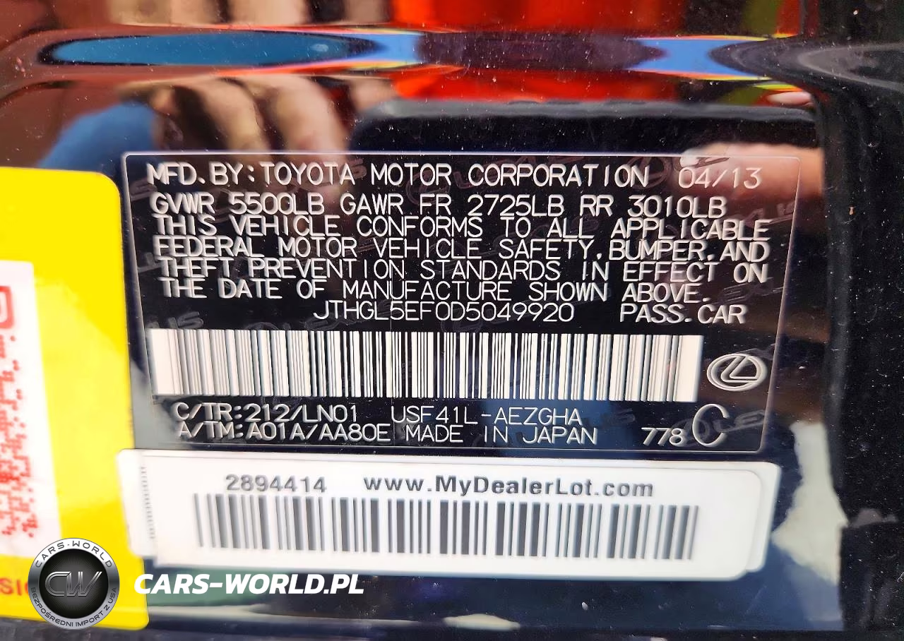 2013 Lexus Ls 460L VIN:JTHGL5EF0D5049920 - 12
