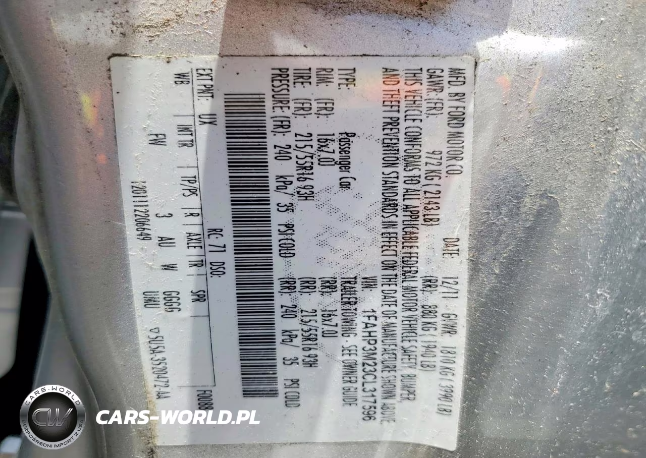 2012 Ford Focus Sel VIN:1FAHP3M23CL317596 - 13