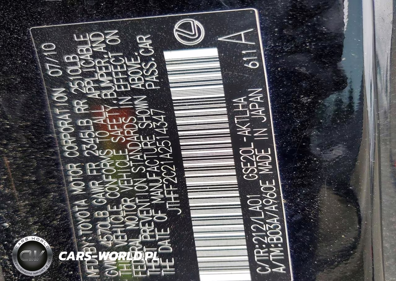 2010 Lexus Is 250 VIN:JTHFF2C21A2514347 - 13