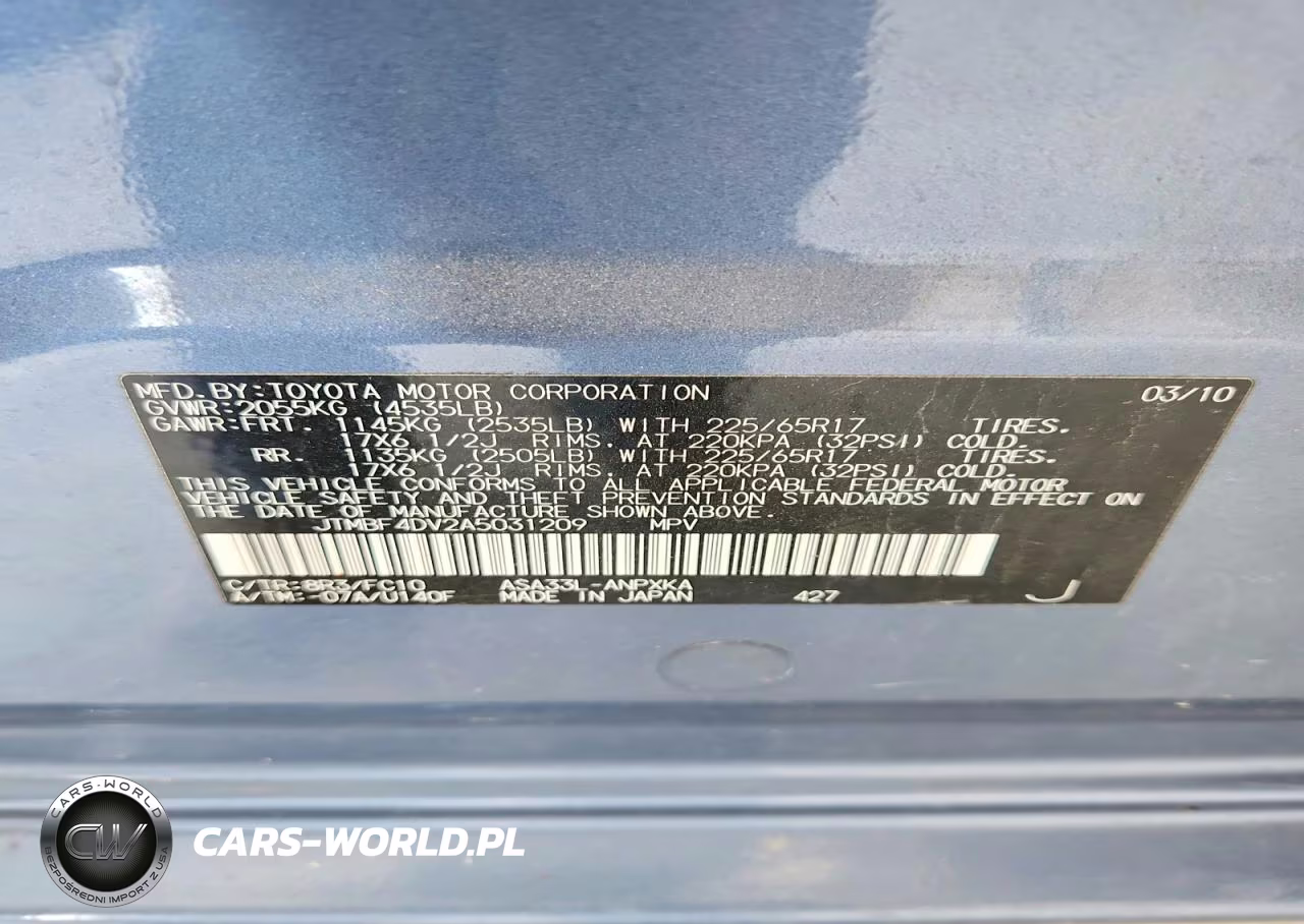 2010 Toyota Rav4 Base VIN:JTMBF4DV2A5031209 - 13