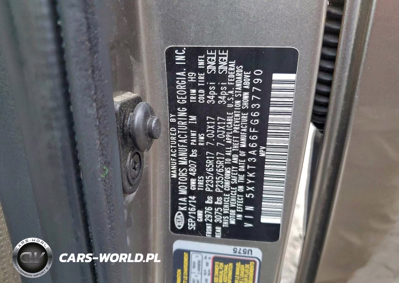 2015 Kia Sorento Lx VIN:5XYKT3A66FG637790 - 13