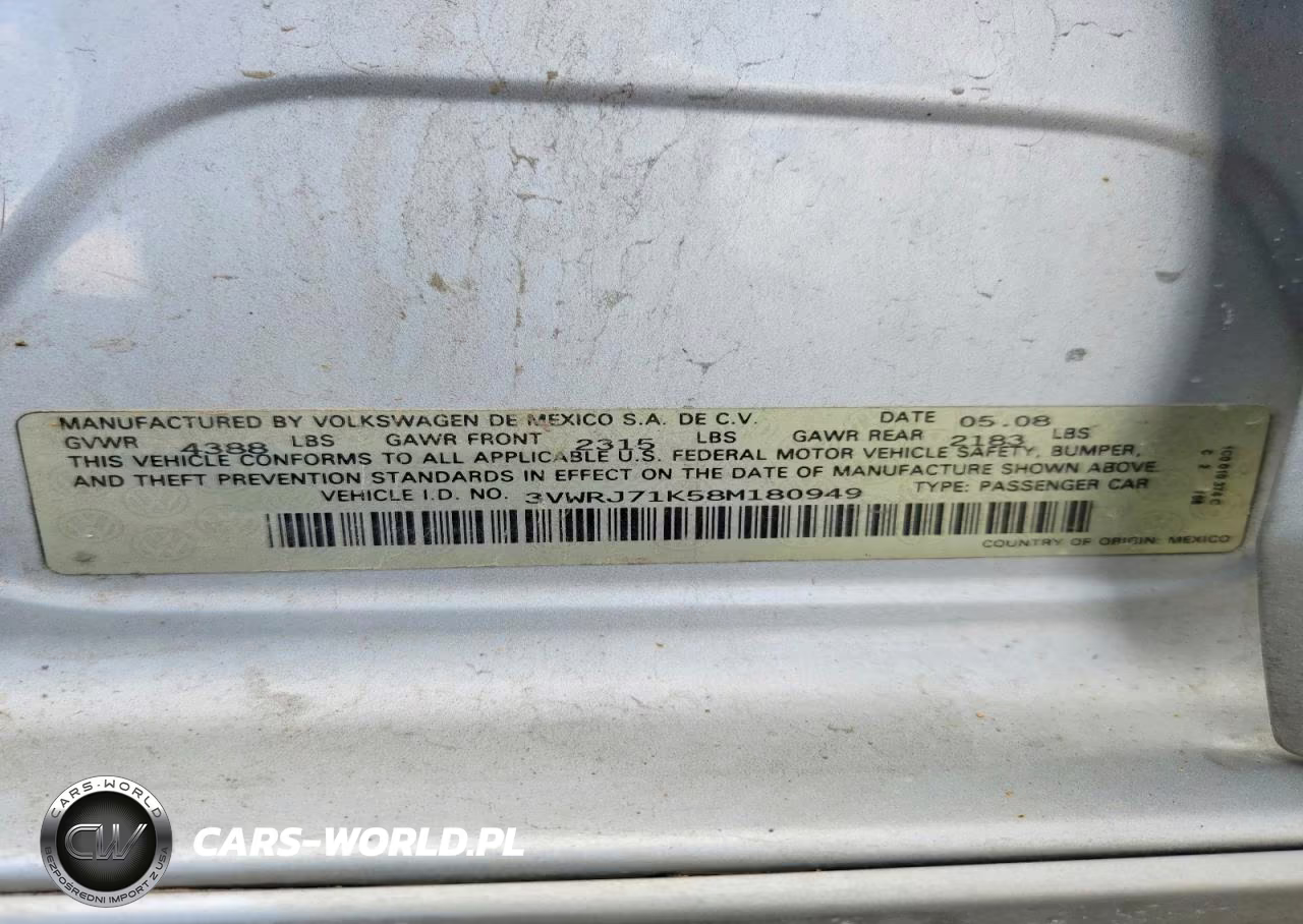 2008 Volkswagen Jetta Wolfsburg VIN:3VWRJ71K58M180949 - 12