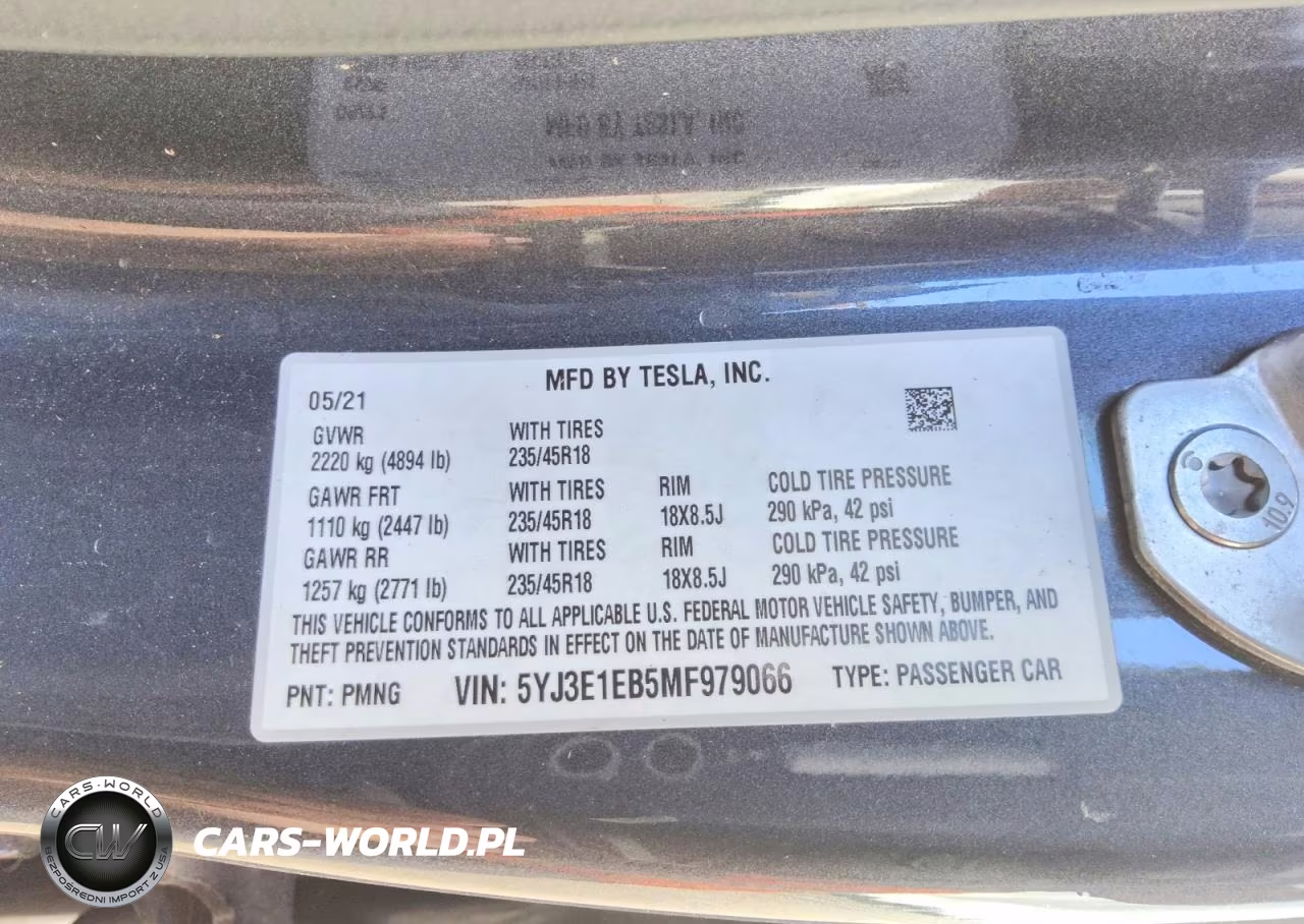 2021 Tesla Model 3 VIN:5YJ3E1EB5MF979066 - 12