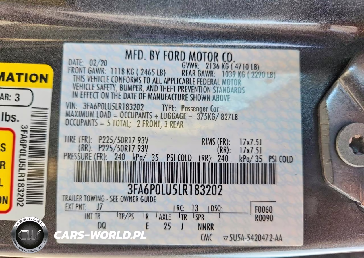 2020 Ford Fusion Se VIN:3FA6P0LU5LR183202 - 12