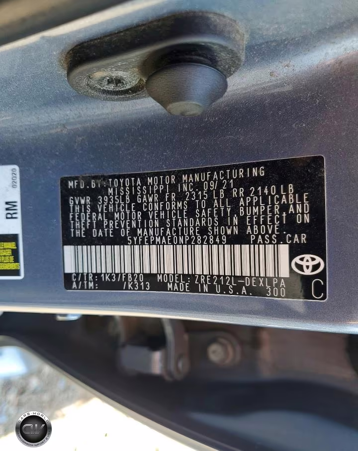 2022 Toyota Corolla Le VIN:5YFEPMAE0NP282849 - 12