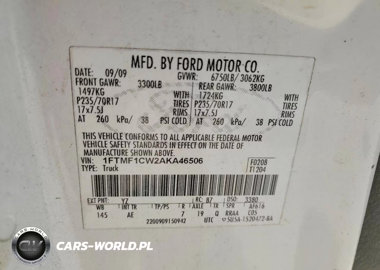 2010 Ford F150 VIN:1FTMF1CW2AKA46506 - 12
